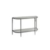 Seek and Ramble Gatsby 110cm Console Hall Table Fluted Glass Brushed Gunmetal Grey
