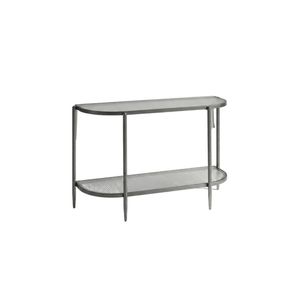 Seek and Ramble Gatsby 110cm Console Hall Table Fluted Glass Brushed Gunmetal Grey