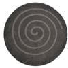 Handwoven Round Wool Rug - Swirl - Ash Grey - 160x160cm