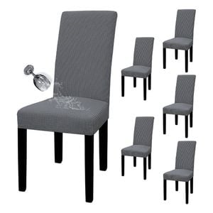 Catzon Dining Chair Covers Stretch Chair Slipcover Set of 6-DarkGrey