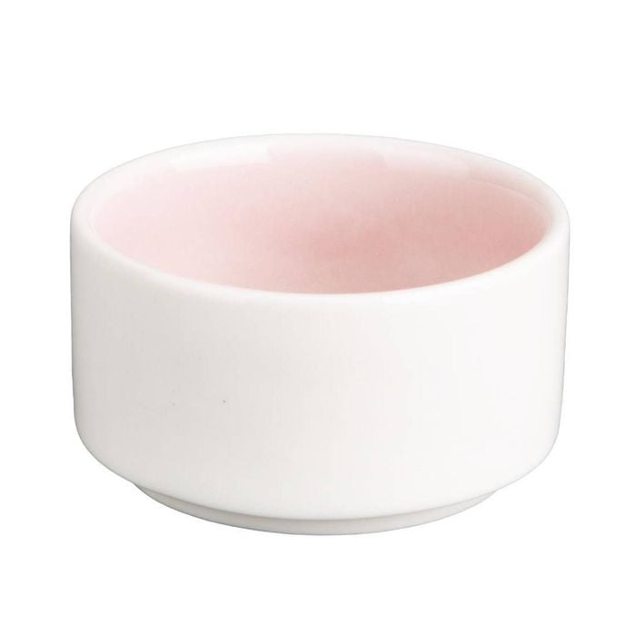 Olympia Fondant Dipping Dish Pink 70mm 12 Pack Porcelain Commercial Tableware