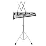 Costway 30-Notes Glockenspiel Xylophone with Practice Pad Silver