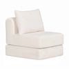 Ufurniture 1 Seater Armless Sofa Corduroy Modular Compressed Single Couch Recliner No Assembly Beige