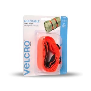 VELCRO® Brand 25 x 645mm Orange High Vis Strap with Buckle - 2 Pack