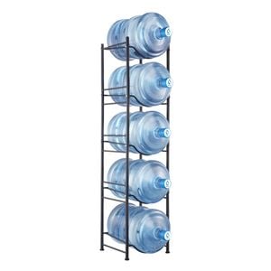 VEVOR Water Jug Holder Black with 5 Tiers Single Row Rack for 5 Bottles