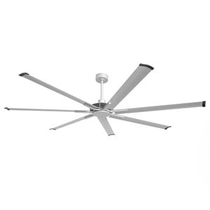 Parrot Uncle 213cm Silver Silent Storm 7-Blade Aluminium Ceiling Fan With Remote