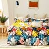 Bloomington 300TC Palms Reversible Cotton Quilt Cover Set Queen 210 x 210 cm