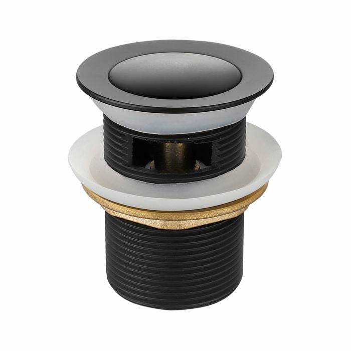 Kinetic 40mm Black Matte Pop Up Basin Waste With Overflow