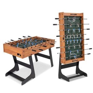 Costway Folding Foosball Table 121cm Game Play Table Soccer Balls Natural