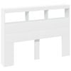 vidaXL Headboard Cabinet with LED Bed Cabinet Header Backboard White 140 cm Double