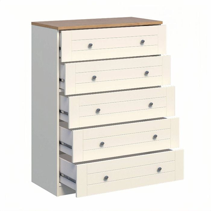 Harriet 5-Drawer Chest of Drawers Tallboy - Bunnings Australia