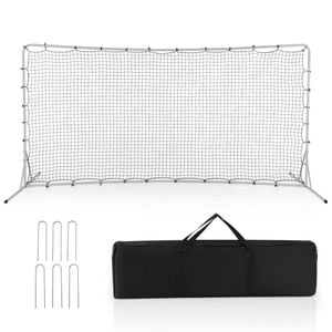Costway 372.5x182.5cm Soccer Rebounder Net Football Equipment Set Portable Bag