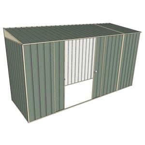Build-A-Shed 1.2 x 3.7 x 2.0m Skillion Double Sliding Side Door Shed - Green
