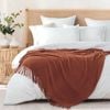 Gioia Casa Micro Plush Knitted Woven Throw Blanket - Brown