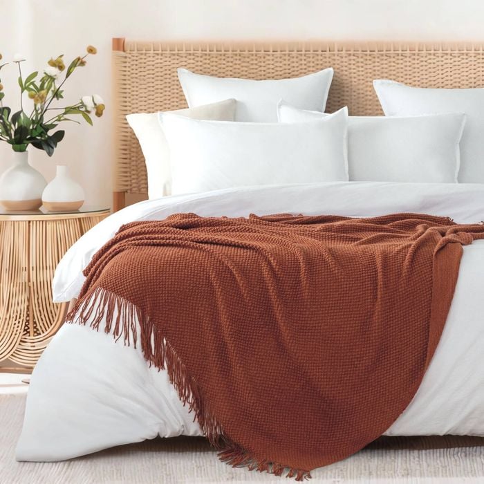 Gioia Casa Micro Plush Knitted Woven Throw Blanket - Brown