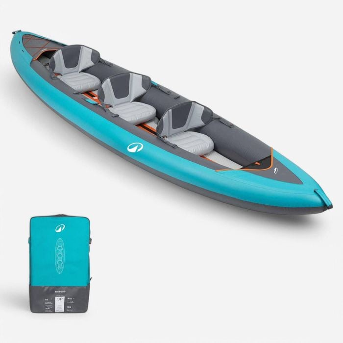 Decathlon - Inflatable Canoe Kayak 2/3 Person - Tribord 100+ Blue - One Size