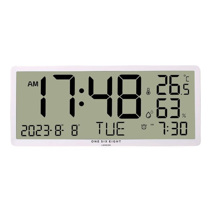 One Six Eight London Dylan Wall / Table Oversize White Digital Clock