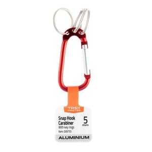 Taskmaster 6mm Aluminium Carabiner With Key Rings