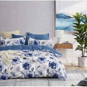 3D Blue Flower 107 Bed Pillowcases Quilt King Single Size