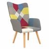 vidaXL Relaxing Chair Patchwork Fabric Armchair Kitchen Dining Chair Seating
