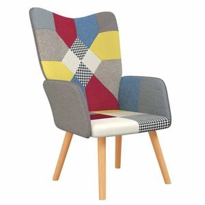 vidaXL Relaxing Chair Patchwork Fabric Armchair Kitchen Dining Chair Seating