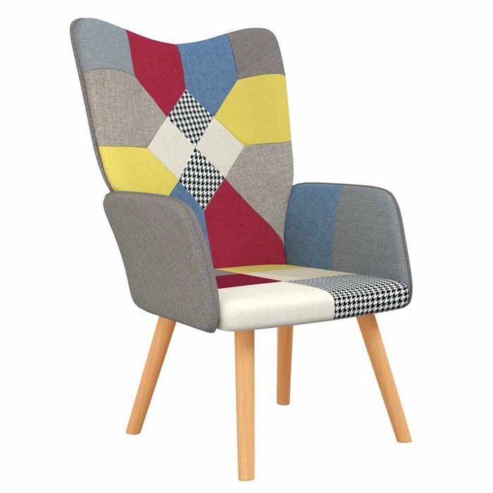 vidaXL Relaxing Chair Patchwork Fabric Armchair Kitchen Dining Chair Seating