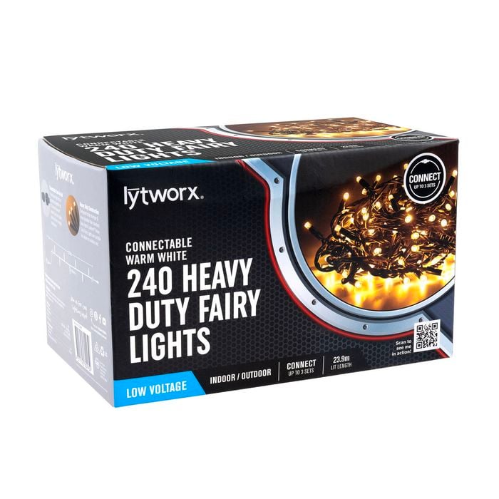 Lytworx 240 Warm White Connectable Heavy Duty Fairy Lights
