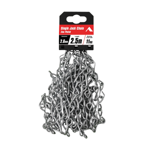 Pinnacle 2.6mm x 2.5m Zinc Plated Single Jack Chain