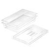 SOGA 1/1 GN Polycarbonate Food Pan 100mm Clear 2 Pack with Lids