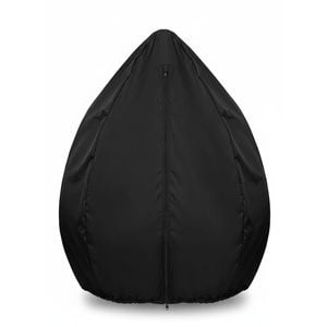 Waterproof Outdoor Egg Chair Cover - 210D Oxford Fabric, Anti-dust, Zipper, 115x190cm (Black)
