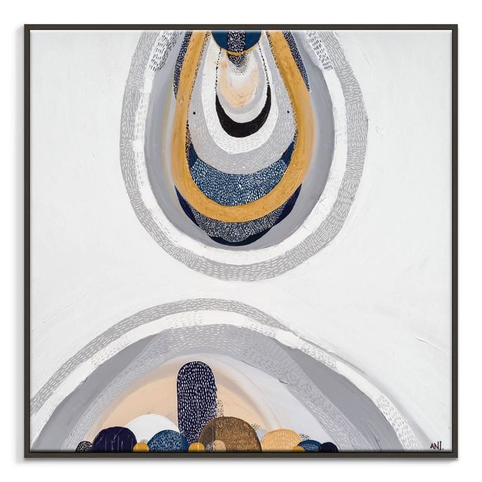 Artist Lane "Outback By The Sea  " by Ani Ipradjian - 102x102cm Black Framed Canvas