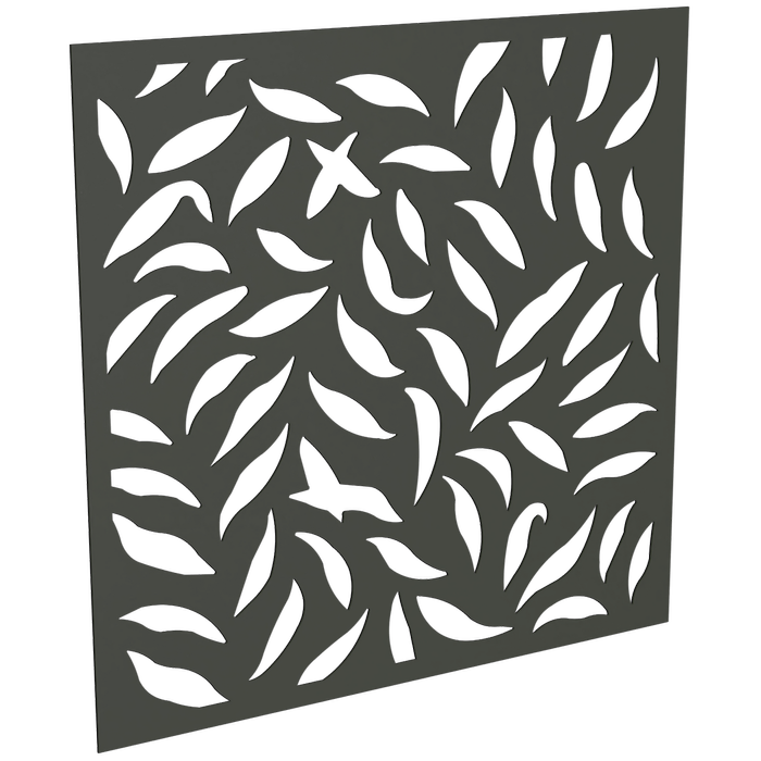 ProtectorAl 300-1200 x 300-1200mm Woodland Grey Large Leaf Unframed Solid Aluminium Decorative Panel 