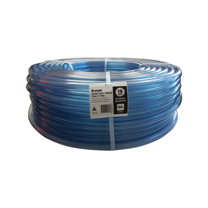 Pope 19mm X 100m Clear Vinyl Tubing 