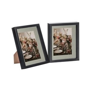 Nicola Spring 8" x 10" Black 3D Box Photo Frames - 5" x 7" Mount - Pack of 2