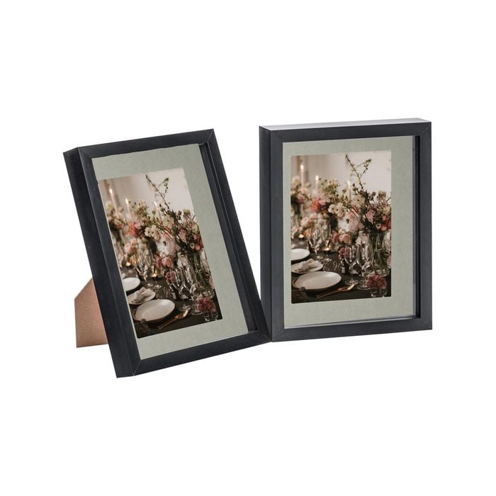 Nicola Spring 8" x 10" Black 3D Box Photo Frames - 5" x 7" Mount - Pack of 2