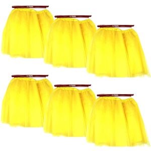 6x Yellow Tulle Ballerina Tutu – Medium, 3-Layer Adult Costume Australia Day - Yellow | Medium | Tutu