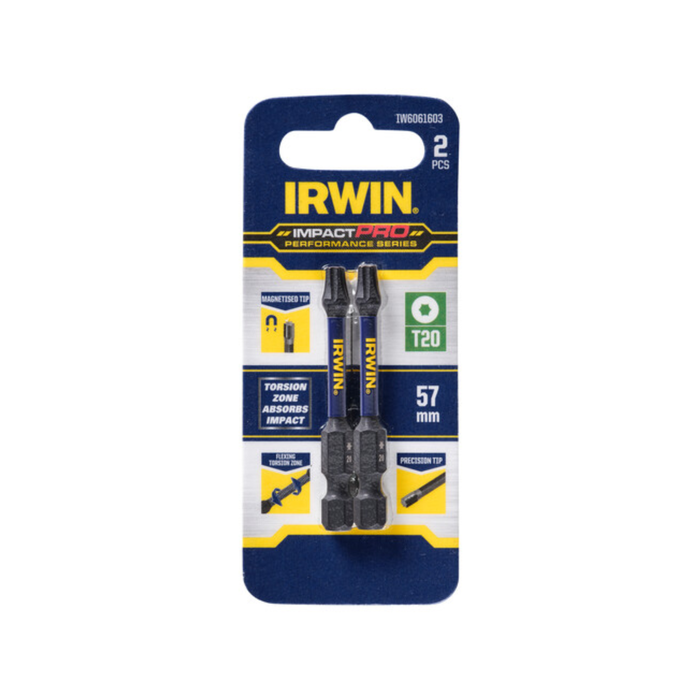 IRWIN 57mm T20 Impact Pro Performance - 2 Pack