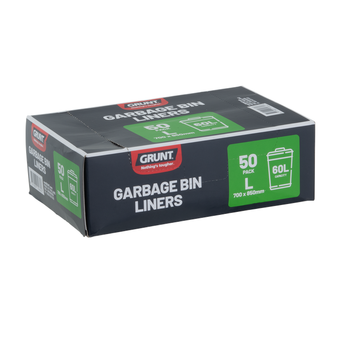 GRUNT 60L Garbage Bin Liner - 50 Pack