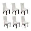 vidaXL 6x Dining Chairs White PU Artificial Leather Button Kitchen Furniture