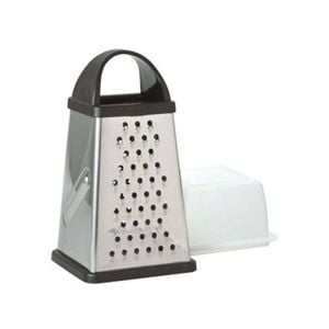 Avanti Stainless Steel Box Grater w/ Storage Box Cheese/Vegetable Shredder SLVR