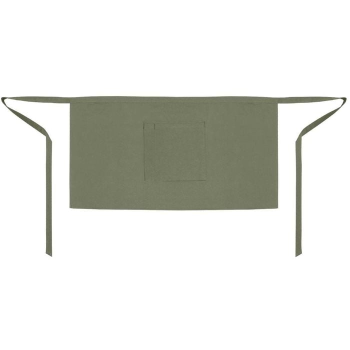 Whites Waist Apron Polycotton Olive Green With Pocket 750x373mm Professional Hospitality Workwear