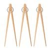 Anygleam Natural Wood 3pcs Wooden Tong Food Kitchen Tableware