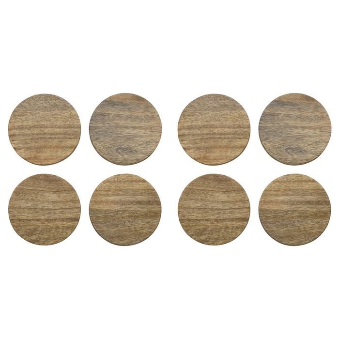 2x 4pc Ecology Mango Wood Rustic Drift Coasters 10cm