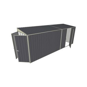 Build-a-Shed 1.5 x 5.2 x 2m Single Hinged Side Door Skillion Shed - Grey