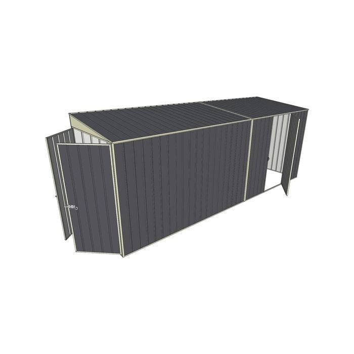 Build-a-Shed 1.5 x 5.2 x 2m Single Hinged Side Door Skillion Shed - Grey