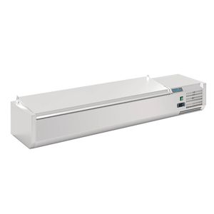 Polar G-Series Countertop Prep Fridge with Lid 7x 1/4GN with Hard Stainless Lid