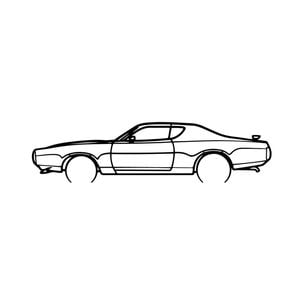Ignite Laser Dodge 1972 Charger Rit Silhouette Metal Wall Art Coated Black 15.7inch/40cm