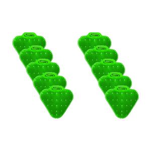 10pc Cleanstar Anti-Splash Urinal Screens Apple Fragrance Odour Control Green