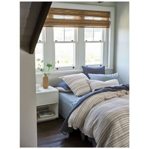 Linen House Cotton Waffle Dana Mushroom Stripe Quilt Cover Set Queen