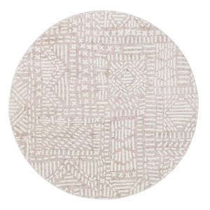 Loopsie-240cm X 240cm-kati Brown And Ivory Tribal Washable Round Rug